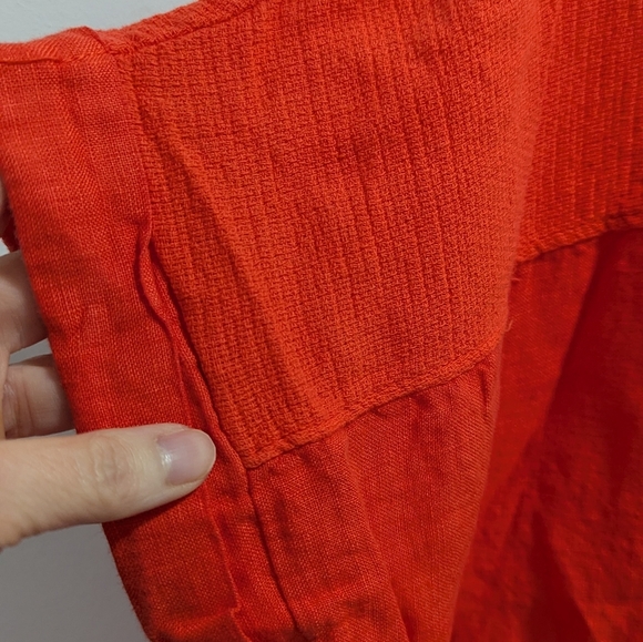NWT Saiph Lab Top 100% Linen Womens Short Dolman Sleeve Made in Italy Orange 3XL - Picture 5 of 8